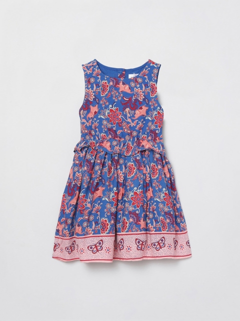 

max Blue Crepe Printed Dress