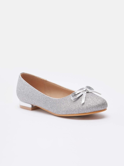 

shoexpress Girls Silver Printed Ballerinas with Bows Flats
