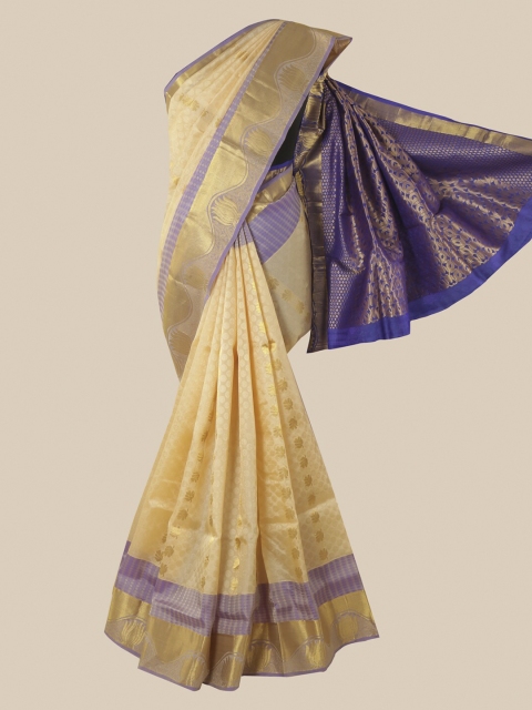 

Pothys Cream Woven Design Zari Pure Silk Saree