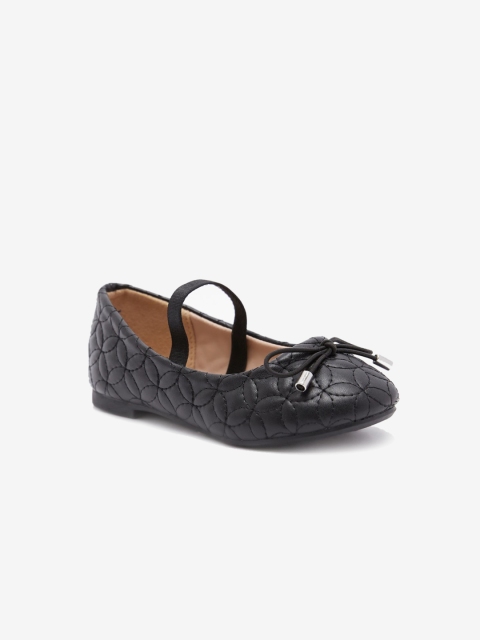 

shoexpress Girls Black Textured Ballerinas Flats