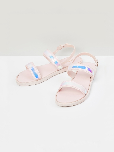 

max Women Pink Open Toe Flats