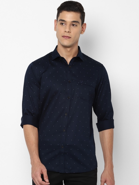 

Allen Solly Men Navy Blue Slim Fit Printed Casual Shirt