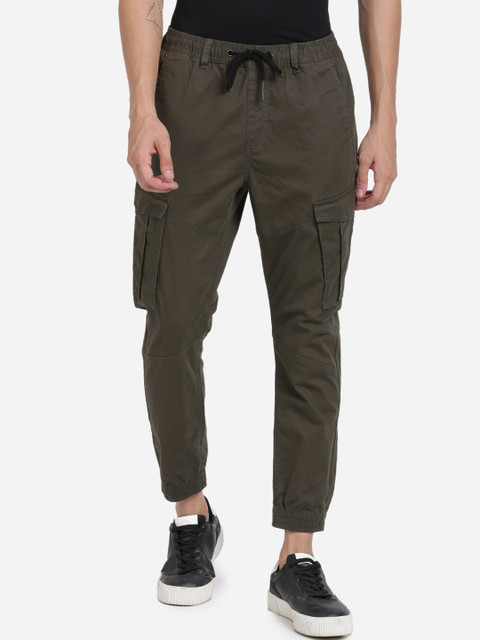 

Breakbounce Men Olive Slim Fit Joggers