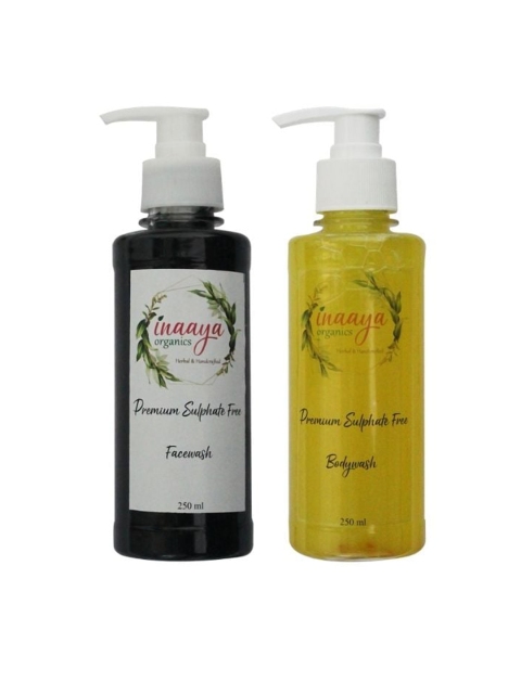 

Inaaya Organics Pack Of 2 Unisex Organic Face Wash & Body Wash 500 ml, Multi