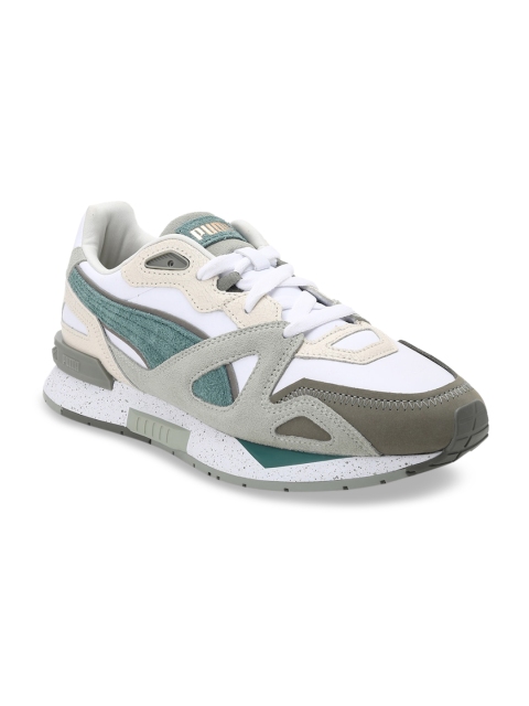 

Puma Unisex White Colourblocked Leather Sneakers