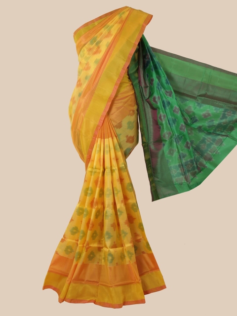 

Pothys Yellow Printed Pure Silk Saree