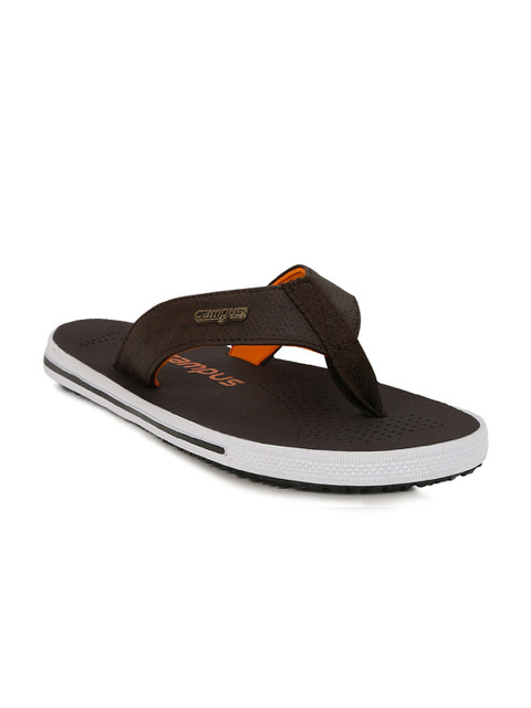 

Campus Men Brown & Orange Printed Thong Flip-Flops