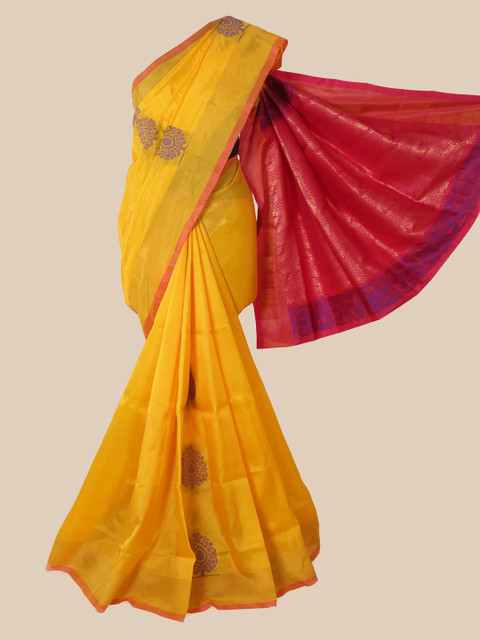 

Pothys Yellow Ethnic Motifs Zari Pure Silk Saree