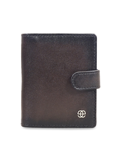 

Eske Unisex Grey & Brown Solid Leather Card Holder