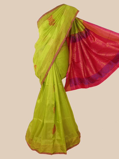 

Pothys Green Ethnic Motifs Zari Pure Silk Saree