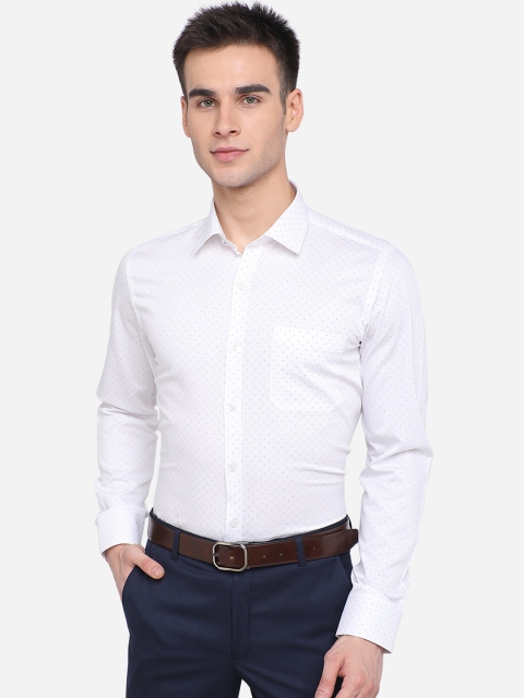 

JADE BLUE Men White Slim Fit Printed Formal Shirt