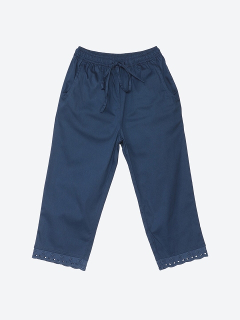 Biba Girls Blue Solid Capris