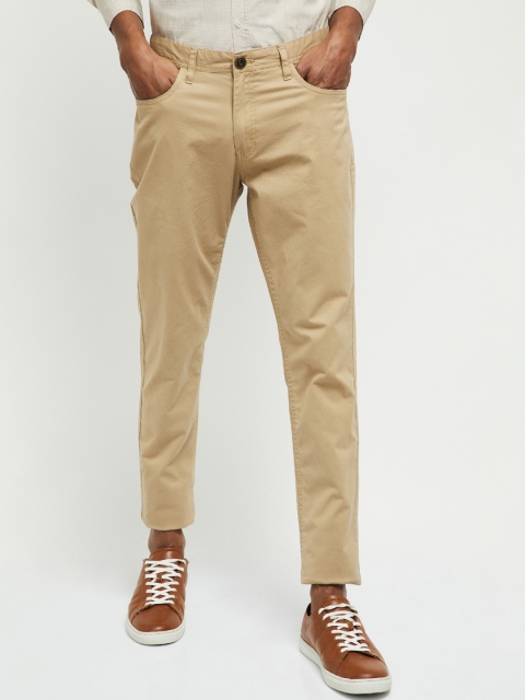 

max Men Cream Skinny Fit Regular Trousers