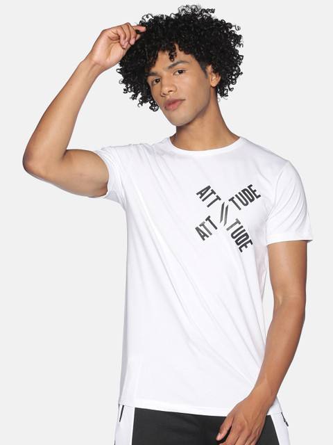 

ATTIITUDE Men White Printed Slim Fit T-shirt