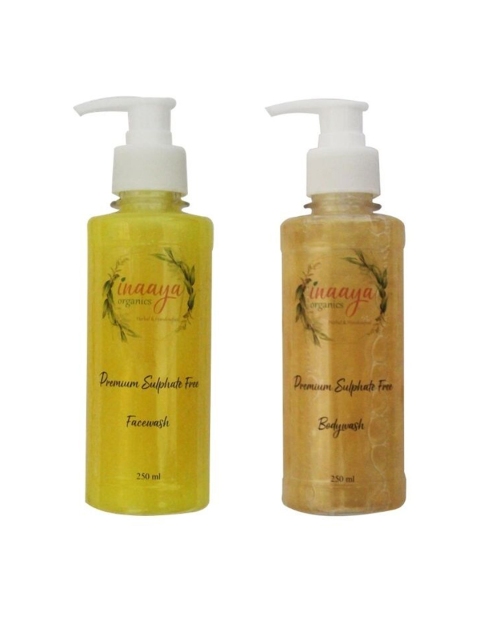 

Inaaya Organics Yellow Meadow Organic Face Wash & Bubbly Blue Body Wash 500ml, Multi