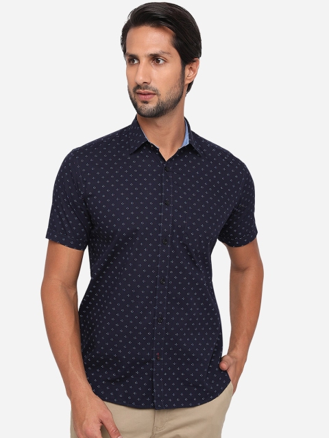 

JADE BLUE Men Navy Blue Slim Fit Printed Casual Shirt