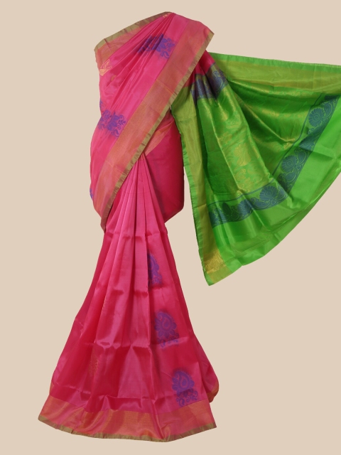 

Pothys Pink Floral Pure Silk Saree
