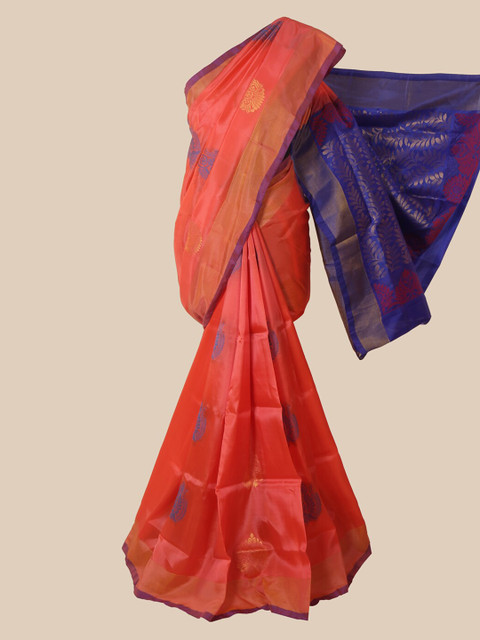 

Pothys Pink Ethnic Motifs Zari Pure Silk Saree