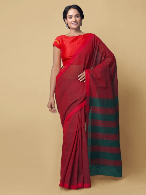 

Unnati Silks Maroon Pure Cotton Handloom Mangalagiri Saree