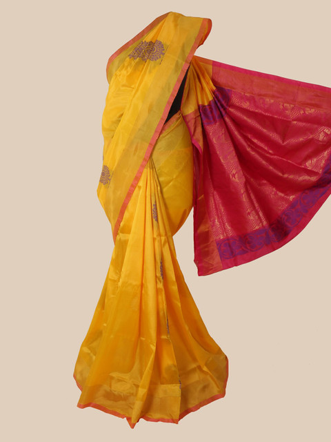 

Pothys Yellow Woven Design Pure Silk Saree