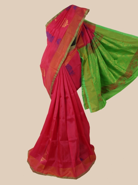 

Pothys Pink Ethnic Motifs Pure Silk Saree