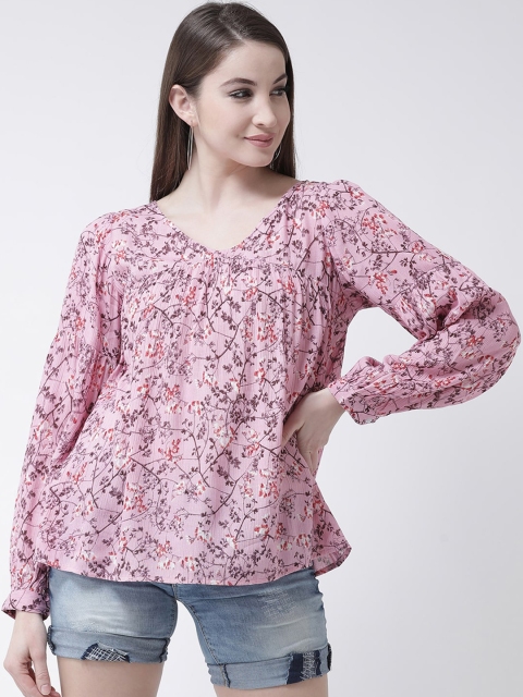

The Vanca Pink Floral A-Line Top