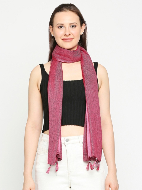 

Get Wrapped Women Pink Self Design Scarf
