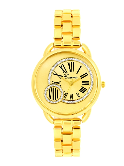 

Camerii Women Gold-Toned Brass Dial & Gold-Plated Stainless Steel Analogue Watch CWL983_B