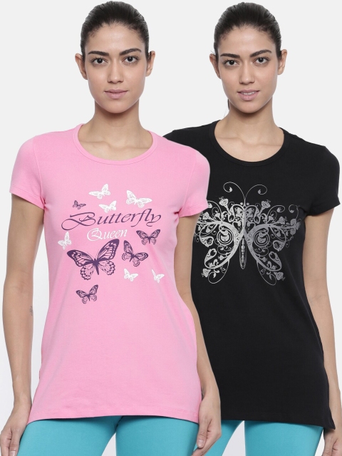

Bitz Women Pack Of 2 Printed Lounge T-Shirts, Pink
