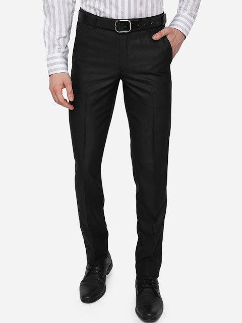 

Greenfibre Men Black Slim Fit Formal Trousers