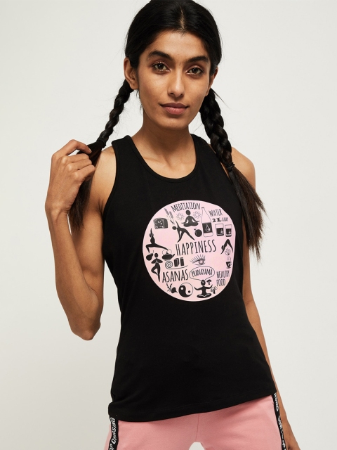 

max Women Black Printed Tank Top