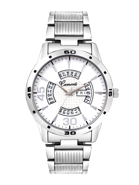 

Camerii Men White Brass Dial & Silver Toned Analogue Multi Function Watch WM283_B