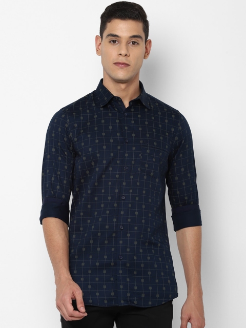 

Allen Solly Men Navy Blue Slim Fit Printed Casual Shirt