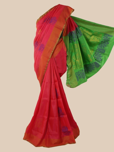 

Pothys Pink Ethnic Motifs Pure Silk Saree