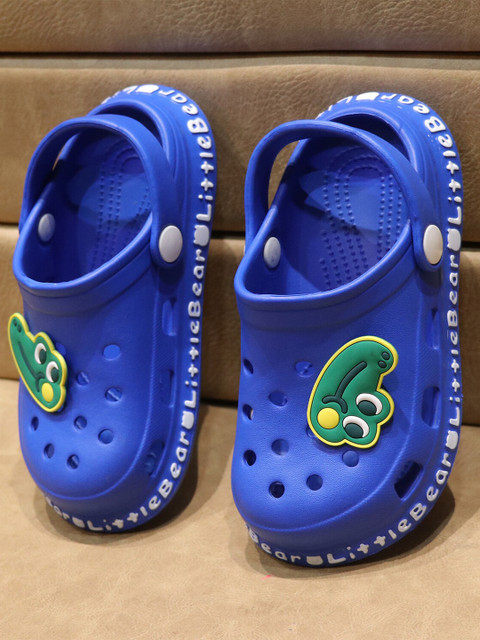 

FEETWELL SHOES Unisex Kids Blue & Green Croslite Clogs