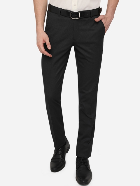 

JADE BLUE Men Grey Slim Fit Formal Trousers
