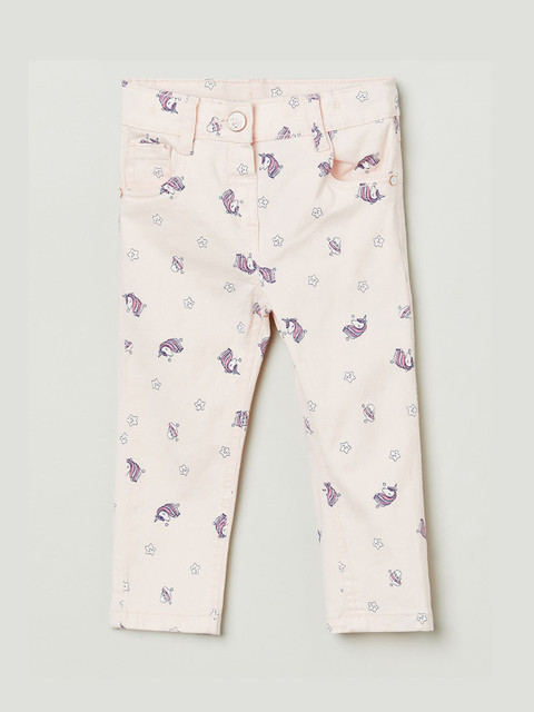 

max Girls Pink Printed Jeans