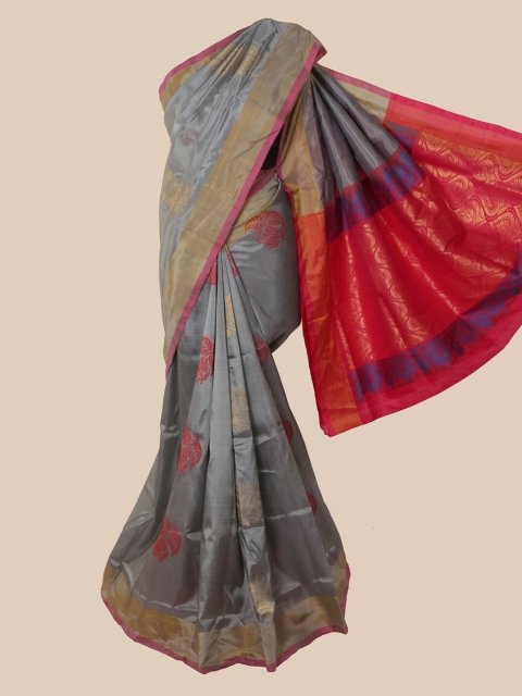 

Pothys Grey Floral Pure Silk Saree