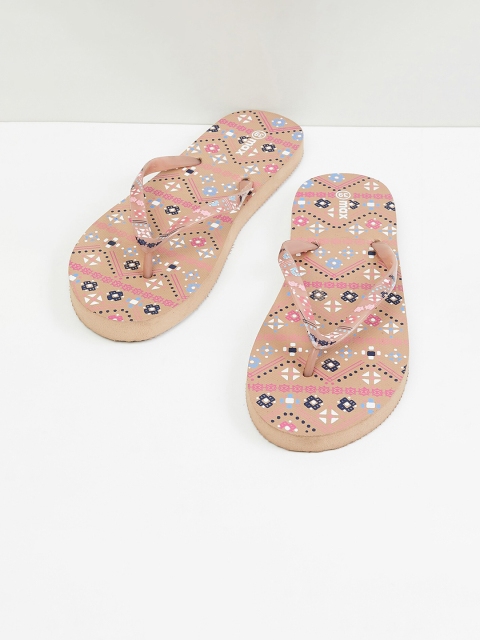 

max Women Pink Printed Thong Flip-Flops