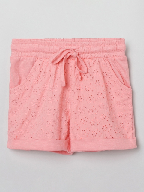 

max Girls Rust Self Design Regular Fit Regular Shorts
