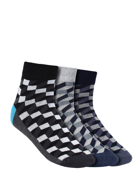

Creature Men Pack Of 3 Assorted Pure Combed Cotton Above Ankle-Length Socks