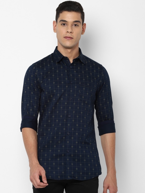 

Allen Solly Men Navy Blue Slim Fit Printed Casual Shirt