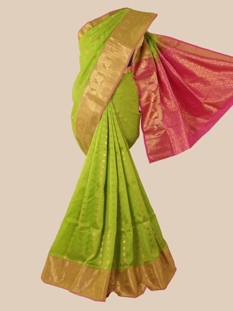 

Pothys Green Ethnic Motifs Zari Pure Silk Saree