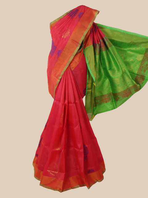 

Pothys Pink Woven Design Zari Pure Silk Saree