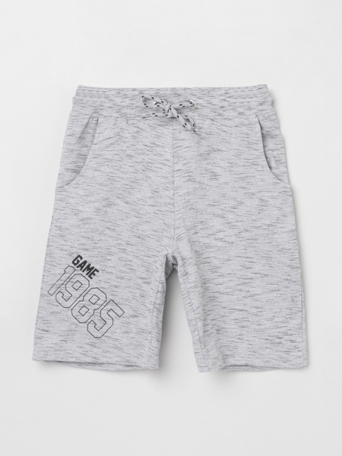 

max Boys Grey Self Design Regular Fit Regular Shorts