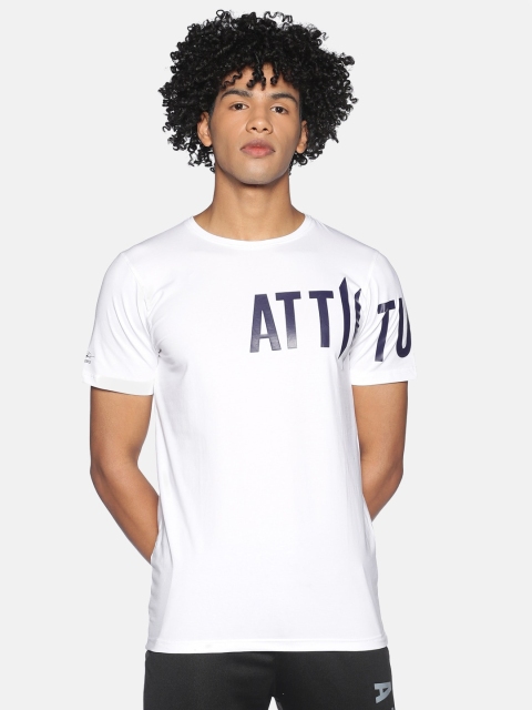 

ATTIITUDE Men White Typography Printed Slim Fit T-shirt