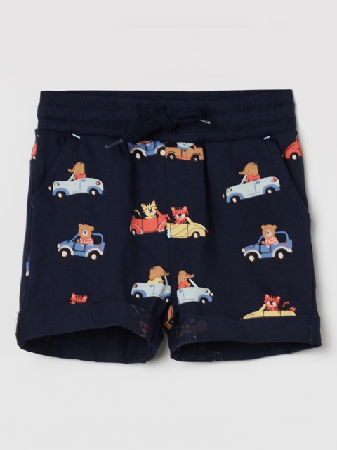 

max Boys Blue Printed Mid-Rise Regular Shorts
