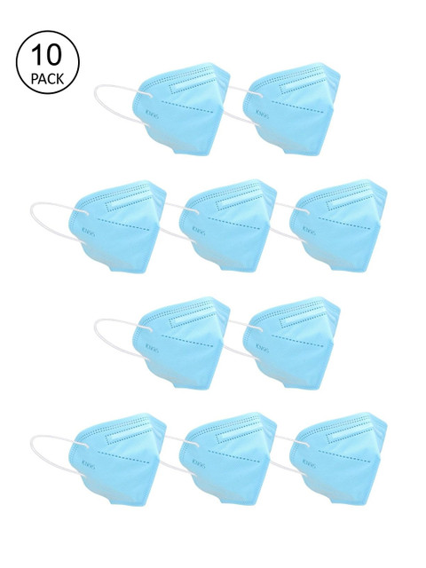 

OOMPH Unisex Pack of 10 Blue Solid Anti-Pollution Reusable 5-Layer N95 Protective Outdoor Masks