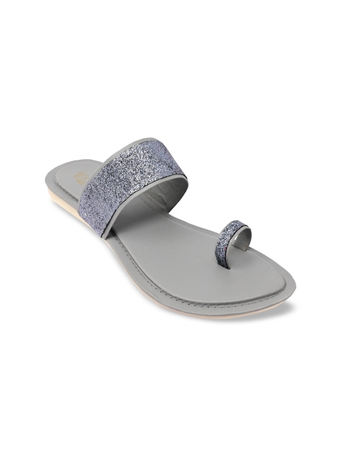 

Padvesh Women Grey Embellished One Toe Flats