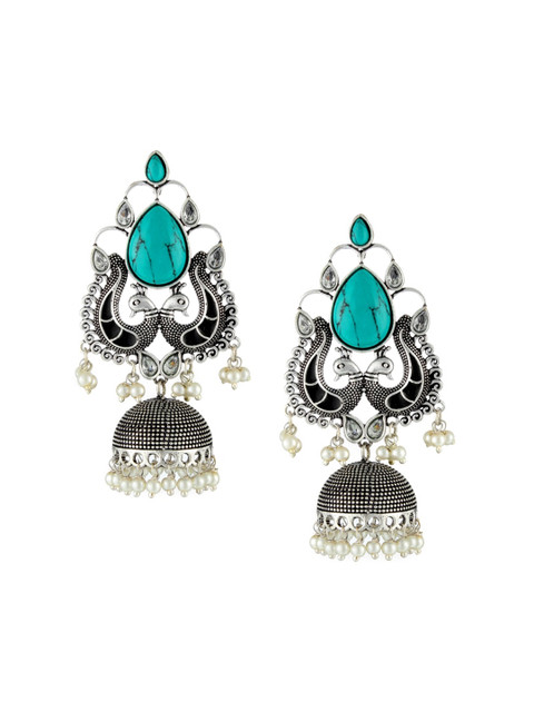 

Adwitiya Collection Silver Contemporary Jhumkas Earrings